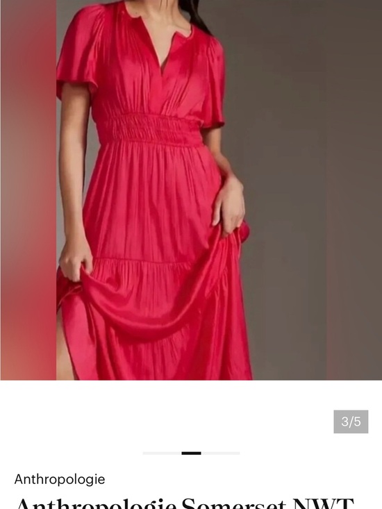 Anthropologie Dresses & Skirts - Anthropologie Vibrant Red Tiered Maxi Dress Large Petite